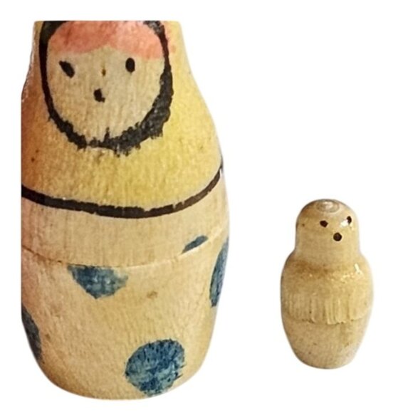 Vintage Russian Folk Art Wooden Nesting Dolls Set of 9 Floral Woman Apx 6" READ - Picture 6 of 10